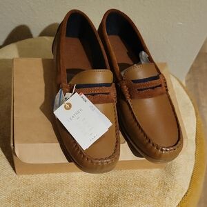 Zara Kids Brown Leather Slip-On Shoes
